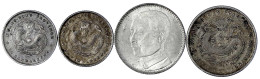 4 Silbermünzen: Kwangtung 10 Cents 1891 (2 X), 20 Cents 1929, Kiangnan 20 Cents 1902. Sehr Schön Bis Vorzüglich/Stempelg - China