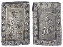 Ichi Bu Gin O.J.(1837/1854). Sakura P/q. Hane Gin. Punze In Der Form Eines "waist" Sycee/Punze "X" (chinesische Chopmark - Japón