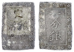 Ichi Bu Gin O.J.(1837/1854). Sakura T/r. Hane Gin. Fast Vorzüglich, Schöne Patina. Hartill 9.80b. - Japan