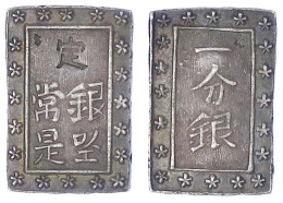 Ichi Bu Gin O.J.(1837/1854). Sakura P/o. Hane Gin. Undefinierte Punze (chines. Chopmark?). Sehr Schön/vorzüglich, Schöne - Japan