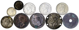 10 Münzen (7 X Silber): 10 Cents 1910, 1920, 20 Cents 1900, 1910, 1913, 1927, 50 Cents 1900 (4-fach Gelocht), Usw. Gerin - Malaysia