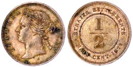 1/2 Cent 1872 H. Sehr Schön/vorzüglich, Kl. Kratzer. Krause/Mishler 8. - Maleisië
