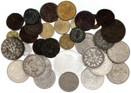 37 Münzen: 33 X Nepal Vom 5. Bis 21. Jh., Auch Etwas Silber, Dazu Brit. Indien Des 19. Jh. Unterschiedlich Erhalten - Nepal