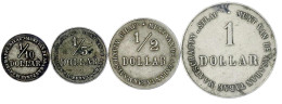 4 Stück CuNi: 1/10, 1/5, 1/2 Und 1 Dollar O.J. Alle Sehr Schön. Scholten 1124,1125,1126,1127. - Indie Olandesi