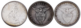 3 Stück: 50 Centavos 1903, 1904 S, 1905 S. Sehr Schön Und Besser. Krause/Mishler 167. - Filippine