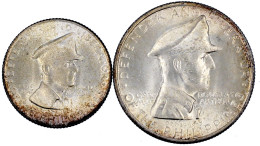 2 Stück: 50 Centavos Und Peso 1947 S, San Francisco. Mac Arthur. Beide Prägefrisch. Krause/Mishler 184 Und 185. - Filippine