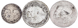 3 Silbermünzen Aus Manila Bay: 50 Centavos Und 2x Peso 1936. Sehr Schön, Korrodiert Als Die Niederlage Der Amerikaner Ge - Philippinen