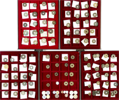 5 Schuber Mit 119 Stück: Cashmünzen China Von Der Han- Bis Zur Qingdynastie, Porzellan-Spielhöllengeld, Etwas Japan, Usw - Sonstige – Asien