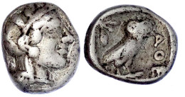 Drachme 479/393 V. Chr. Kopf Der Athena Mit Attischem Helm N.r./Eule Auf Standleiste, Links Olivenzweig. 4,19 G. Fast Se - Griekenland