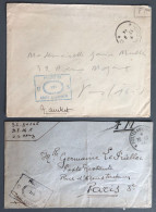 France 2 Enveloppes FM Avec TD Postes Aux Armées 1944 - (B2824) - 2. Weltkrieg 1939-1945