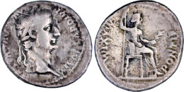 Denar 14/37, Lugdunum. Belorb. Kopf R./PONTIF MAXIM. Livia Sitzt R., Hält Zepter Und Zweig. 3,38 G. Fast Sehr Schön. RIC - Otros & Sin Clasificación