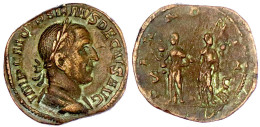 Sesterz 249/251. Bel., Drap. Brb. R./PANNONIAE SC. Die Beiden Pannoniae Stehen Nebeneinander. 26,46 G. Sehr Schön. RIC 1 - Andere & Zonder Classificatie