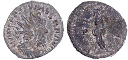 Antoninian 259/268. Drap. Brb. Mit Strahlenbinde R./PAX AVG. Pax Steht L., Im Feld P. Vorzüglich. RIC 318. Cohen 215. - Other & Unclassified