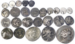 26 Griech. Silbermünzen, Vom Diobol Bis Zur Tetradrachme. U.a. Ägypten, Makedonien, Thasos, Parther, Illyrien, Etc. Geri - Griekenland