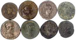 8 Provinzialröm. Münzen, U.a. Seleukis/Pieria Tetradrachme Trajan Decius, Elagabal, 2 Bronzemünzen Mit Tempeldarstellung - Andere & Zonder Classificatie