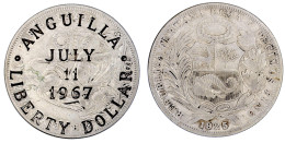 Liberty Dollar JULY 11 1967, Gegenstempel Auf Peru Sol 1925. Herausgegeben Vom San Francisco Chronicle Editor Scott Newh - Non Classés