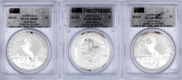 3 X 1 Dollar Stock Horse (je 1 Unze): 2 X 2013, Je Im PCGS-Blister Mit Grading MS69 Und 1 X 2014 Im PCGS-Blister Mit Gra - Autres & Non Classés