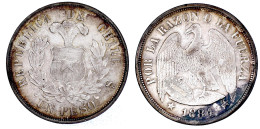 Peso 1884. Sehr Schön/vorzüglich, Kl. Randfehler. Krause/Mishler 142.1. - Chile