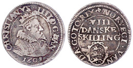 VIII Danske Skilling 1608. Sehr Schön, Schöne Patina. Hede 93. Sieg 54.2. - Denemarken