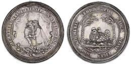 Silbermedaille O.J. (um 1650) Ohne Signatur. Gluckhennenmedaille. 59 Mm, 49,48 G. Sehr Schön, Fein Ziseliert, Bohrloch B - Denmark