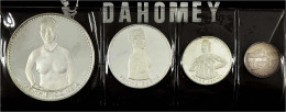 Silbermünzenset: 100, 200, 500 Und 1000 Francs 1971. Stammes-Frauen, Im Originaletui Mit Zertifikat. Polierte Platte, Ge - Benin
