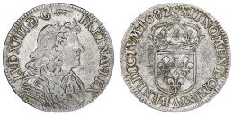 1/2 Ecu à La Cravate 1682 A, Paris. Sehr Schön, Selten. Gadoury 178. - 1643-1715 Luis XIV El Rey Sol