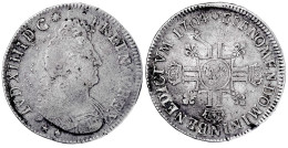 Ecu Aux 8 L 2. Typ 1704 N, Montpellier. 26,78 G. Fast Sehr Schön. Gadoury 224. - 1643-1715 Louis XIV Le Grand