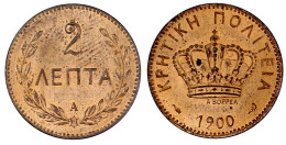 2 Lepta 1900 A. Prägefrisch. Krause/Mishler 2. - Grecia