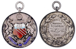 Tragbare Emaillierte Silbermedaille 1929. Wasserpolo Und Schwimmen Der Frauen, Manchester. 32 Mm; 18,84 G. Vorzüglich - Sonstige & Ohne Zuordnung
