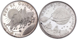 2 Stück: 250 Francs Silber 1970 Lunauten Der Mission Apollo 11 Vor Der Landungsfähre Eagle Und 1970, Drei Flügelpferde V - Guinée