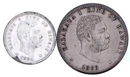 2 Stück: 10 Cents Und 1/4 Dollar 1883. Beide Sehr Schön, Zaponiert. Krause/Mishler 4, 5. - Autres – Océanie