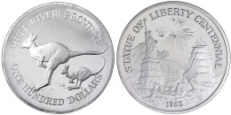 100 Dollar Silber 1986 Freiheitsstatue 186.61 G. 999/1000 Silber. 64.5 Mm. In Kapsel. Polierte Platte. Krause/Mishler X  - Autres – Océanie