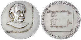 Versilberte Bronzemedaille 1979. Zum 100. Geburtstag Von Albert Einstein, Symposium In Jerusalem. 60 Mm - Israel