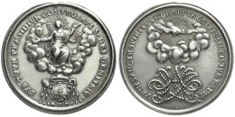 Silbermedaille O.J. (1769), Unsign. Ecclesia In Wolken über Kardinalswappen/Taube In Gloriole über Verschlungenem Monogr - Vaticano (Ciudad Del)