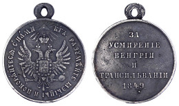 Tragbare Silbermedaille 1849 Auf Die Unterdrückung Der Aufstände In Ungarn Und Transsylvanien. 29 Mm; 9,9 G. Sehr Schön, - Litauen