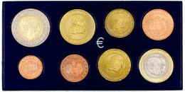 Kursmünzensatz Von 1 Cent Bis 2 Euro 2001/2002. 1, 2 Und 5 Cent 2001 Und 10, 20, 50 Cent Und 1 Und 2 Euro Von 2002. Lose - Sonstige & Ohne Zuordnung