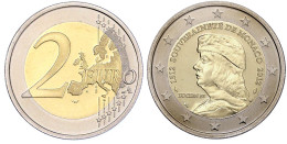 2 Euro Gedenkmünze 2012. 500 Jahre Unabhängigkeit Des Staates Monaco. Im Originaletui Mit Zertifikat Und Umverpackung. P - Sonstige & Ohne Zuordnung