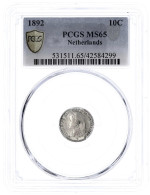 10 Cents 1892. Im PCGS-Blister Mit Grading MS 65. Stempelglanz, Prachtexemplar. Krause/Mishler 116. - Other & Unclassified