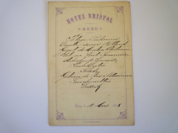 2023 - 2774  MENU De 1888  ROME  -  HOTEL BRISTOL   XXX - Menus