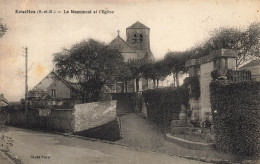 écuelles * Rue , Le Monument Et L'église Du Village - Other & Unclassified