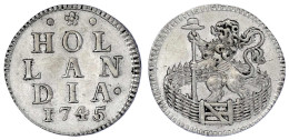 Silveren Duit 1745. Abschlag In Silber, Glatter Rand. 3,17 G. Gutes Vorzüglich. Verkade 57.6. - Autres & Non Classés