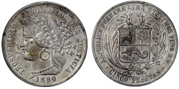 5 Pesetas 1880 Mit Punkt Hinter B. Sehr Schön/vorzüglich, Kl. Randfehler. Krause/Mishler 201.2. - Peru