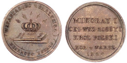 Bronzemedaille 1829 Ohne Signatur. Auf Seine Krönung Zum König Von Polen In Warschau. 26,5 Mm. Sehr Schön/vorzüglich, Kl - Polonia