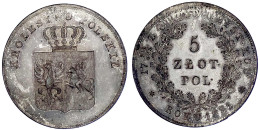 5 Zlotych 1831 KG, Warschau. Münzmeister Karol Gronau. Vorzüglich/Stempelglanz, Schöne Patina. Kopicki 2749. - Pologne