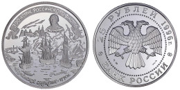 25 Rubel Silber (5 Unzen) 1996. 300. Jahre Russische Flotte - Seeschlacht Von Cesme. In Kapsel. Polierte Platte. Parch.  - Russie