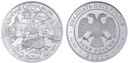 25 Rubel Silber (5 Unzen) 2001. Russische Expeditionen - Sibirien. In Kapsel. Auflage Nur 1000 Ex. Polierte Platte, Selt - Russie