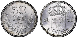 50 Öre 1930 G. Stempelglanz. Krause/Mishler 788. - Schweden