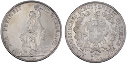 5 Franken (Schützentaler) Zürich 1872. Auflage Nur 10000. Vorzüglich/Stempelglanz. Divo 54. HMZ 2-1343i. - Otros & Sin Clasificación