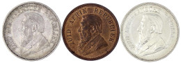 3 Münzen: Penny 1898 (vz/st), 2 X 2 1/2 Shillings 1896 (vz/st Und Ss/vz) - Südafrika