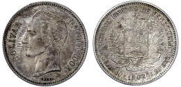 2 Bolivares 1902. Vorzüglich, Schöne Patina, Selten. Yeoman 23. - Venezuela